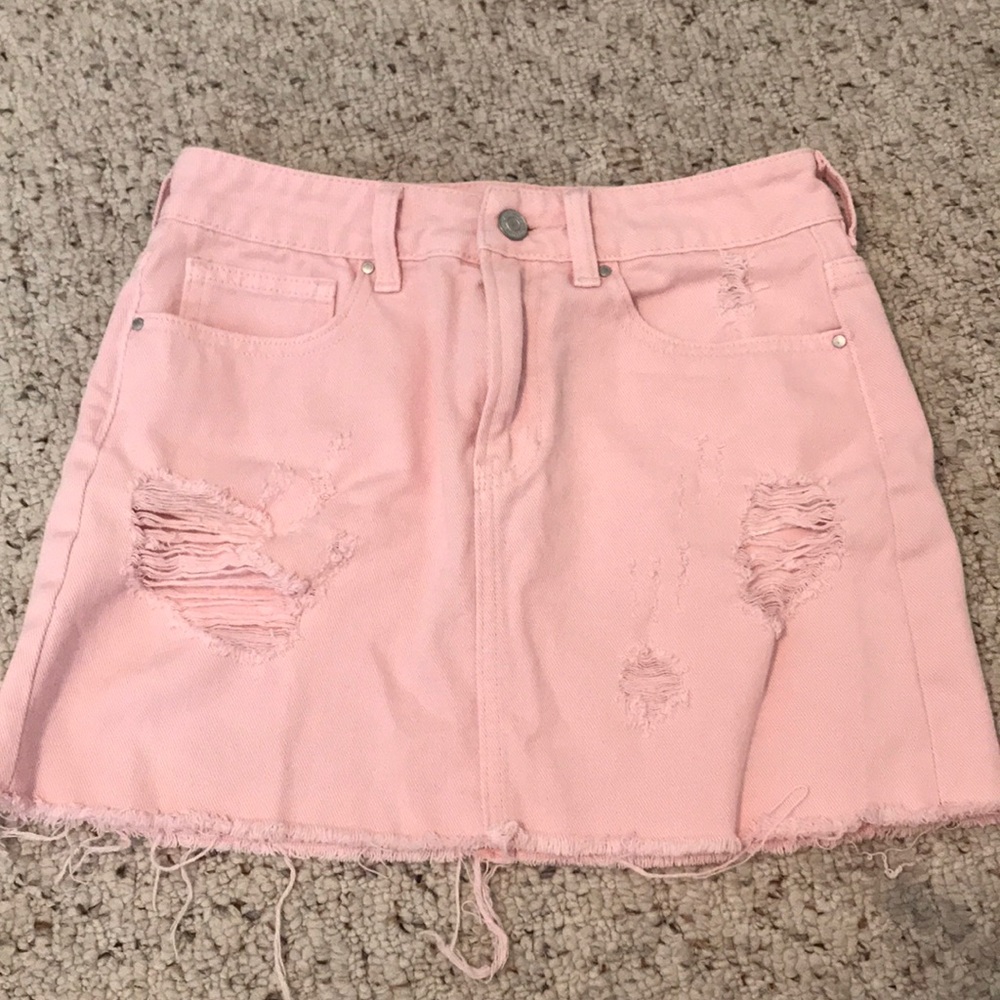 Light Pink Distressed Skirt